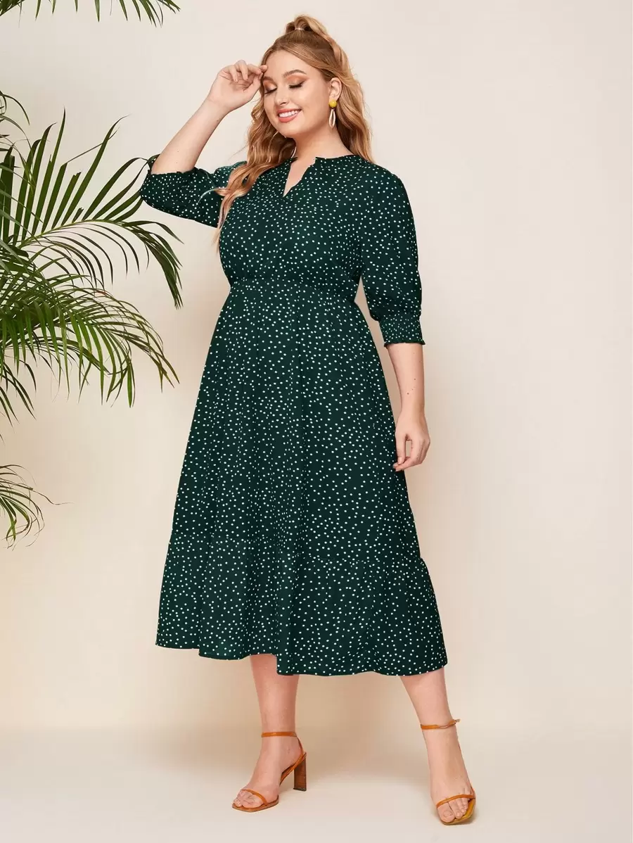 SHEIN GRANDE TAILLE (52/54) Robe A-line à pois pour l’été