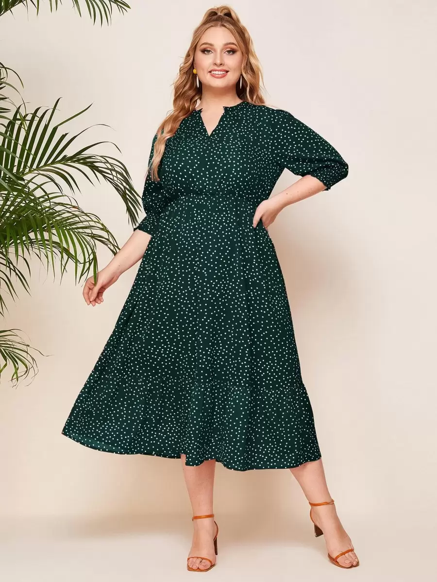 SHEIN GRANDE TAILLE (52/54) Robe A-line à pois pour l’été – Image 5