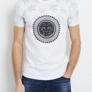 Tee shirt tête de lion fashion homme
